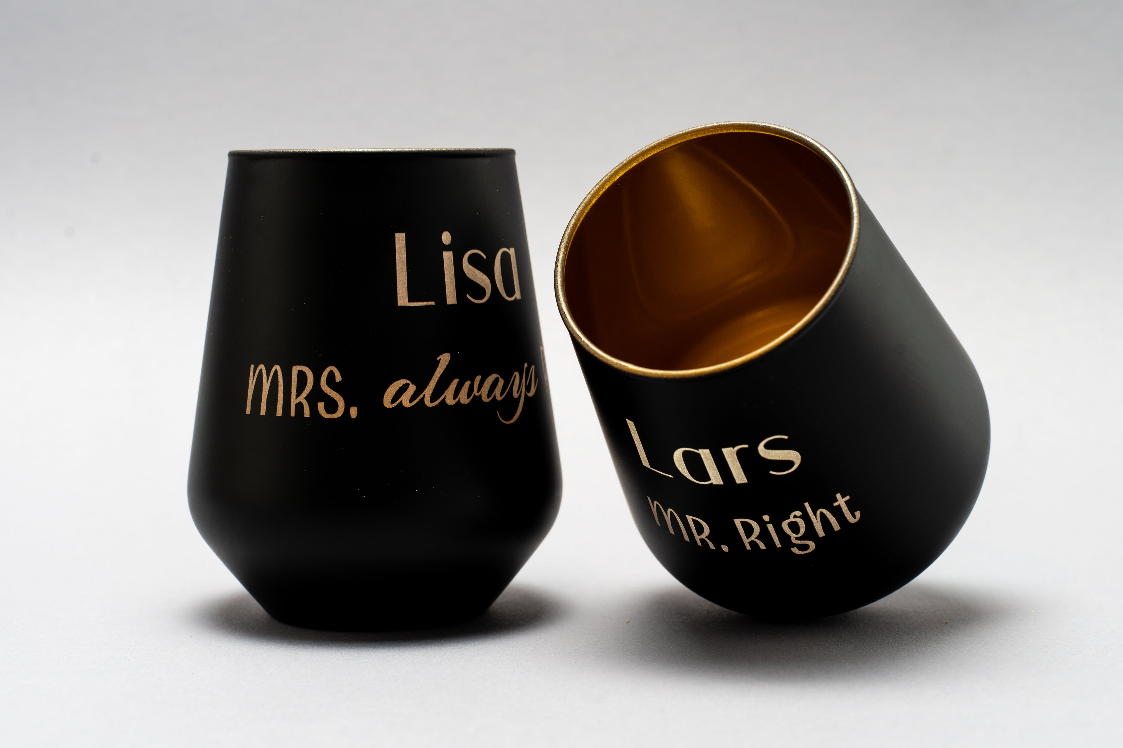 Glas Set Personalisiert "Mrs. always right"