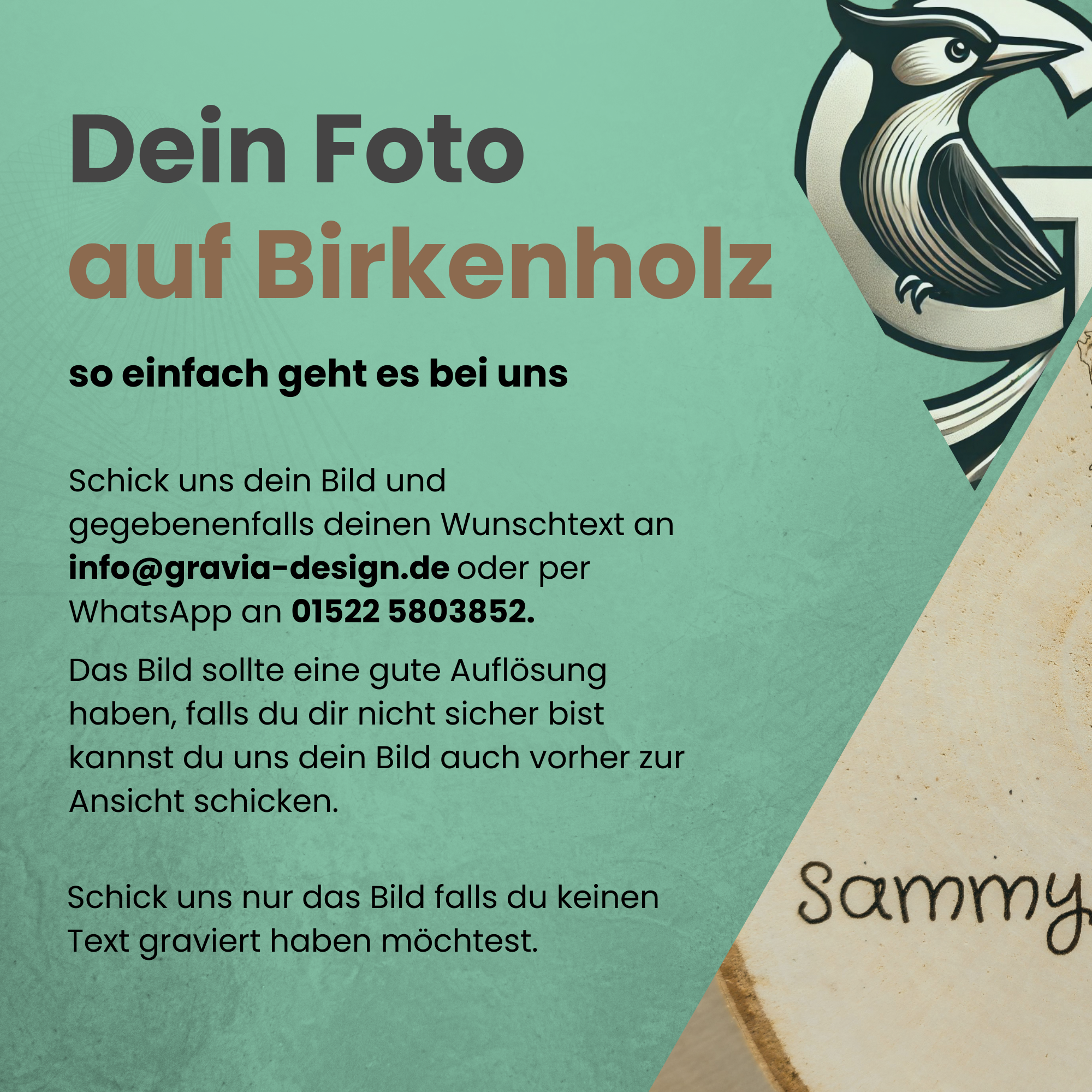 XXL Baumscheibe mit Fotogravur für Familienfotos, Hochzeitsfotos und Erinnerungen